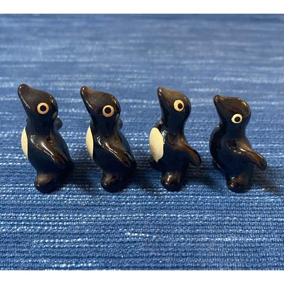 VTG Redware Pottery Penguin Family Standing Figure Japan Lot MCM 1950's 33B - Picture 10 of 10